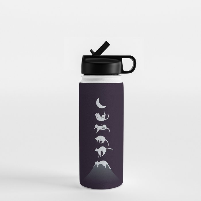 Cat Landscape 103: Falling Cat Moon Water Bottle Gallery Image 1