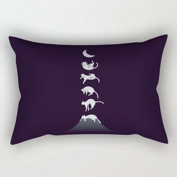 Cat Landscape 103: Falling Cat Moon Rectangular Pillow Gallery Image 1