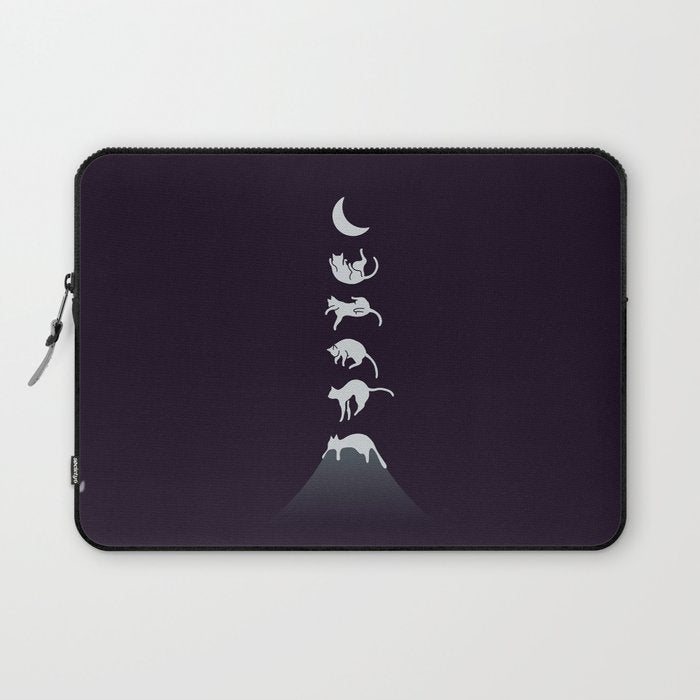 Cat Landscape 103: Falling Cat Moon Laptop Sleeve Gallery Image 1