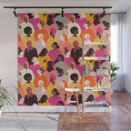 Female diverse faces pink Wall Mural Gallery Image 1