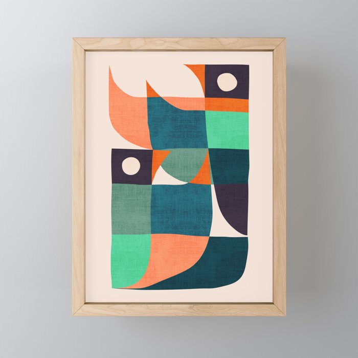 Two birds dancing Mini Art Print Gallery Image 1