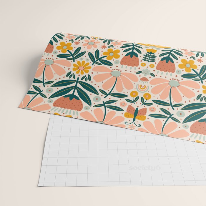 Pretty Floral - Earth Colors Wrapping Paper Gallery Image 2