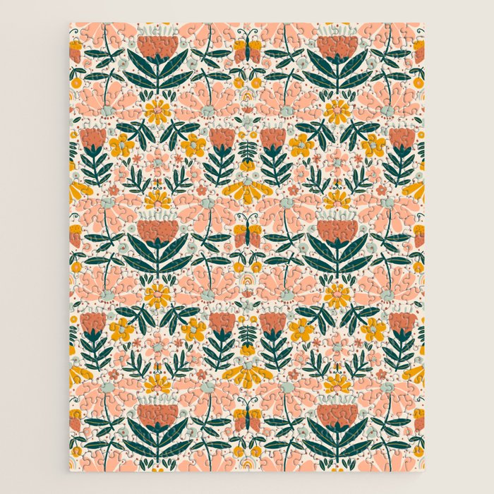 Pretty Floral - Earth Colors Jigsaw Puzzle Gallery Image 1