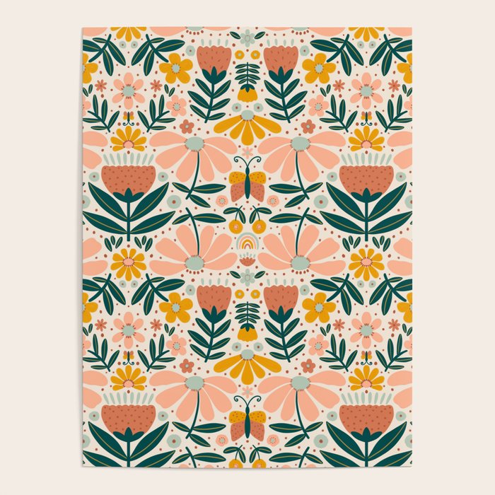 Pretty Floral - Earth Colors Poster Gallery Image 4