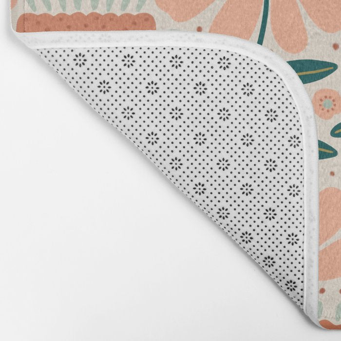 Pretty Floral - Earth Colors Bath Mat Gallery Image 2