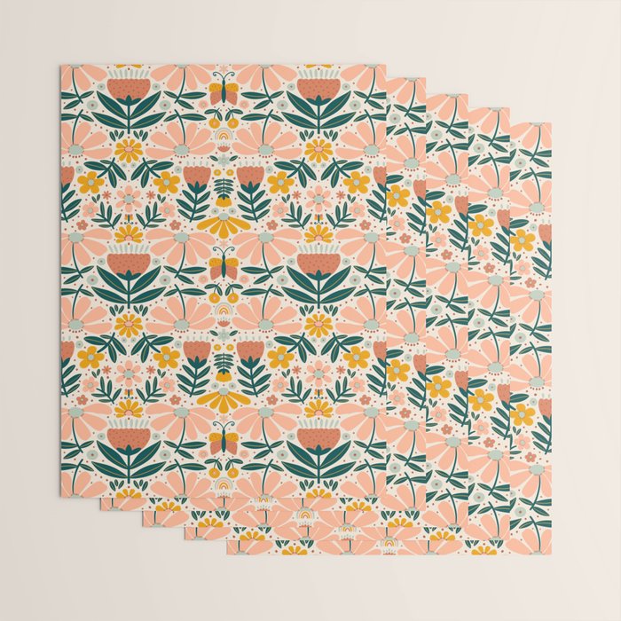 Pretty Floral - Earth Colors Wrapping Paper Gallery Image 3