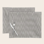 Raindrops, Gray, Minimalism, Abstract Art Placemat Gallery Image 1