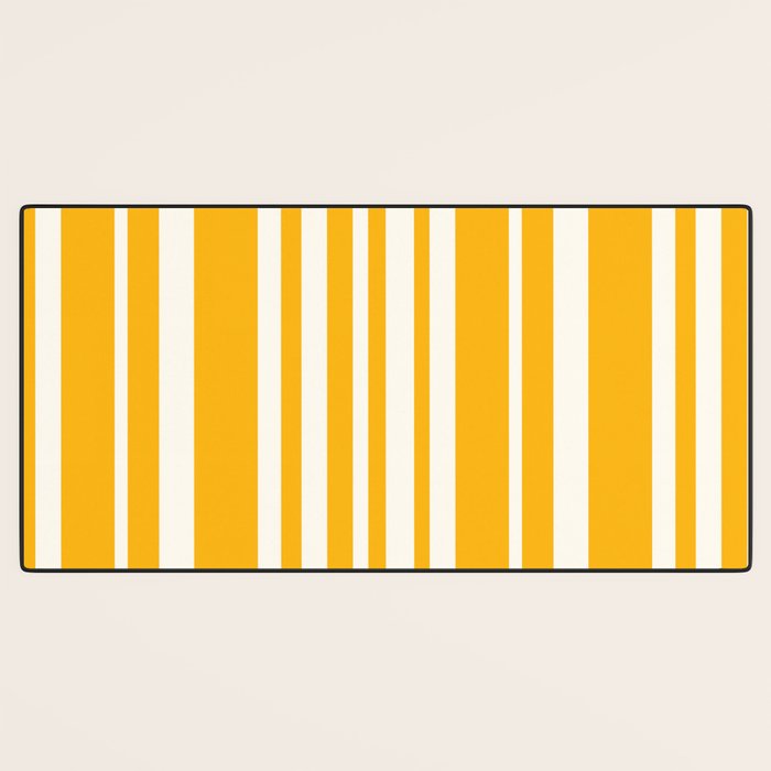 Classic Stripes XLV - Golden Yellow Desk Mat Gallery Image 3