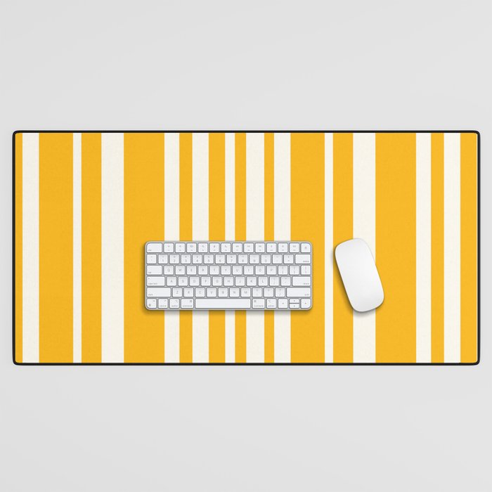 Classic Stripes XLV - Golden Yellow Desk Mat Gallery Image 1