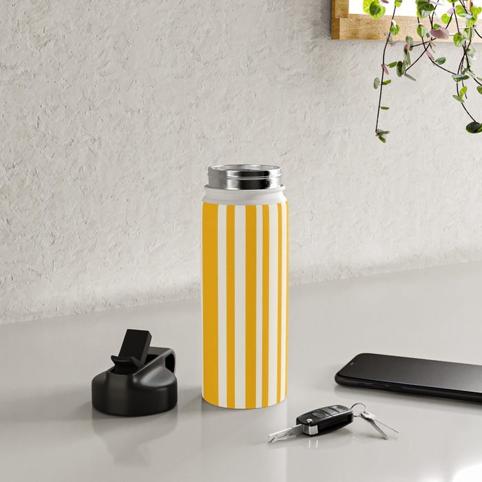 Classic Stripes XLV - Golden Yellow Water Bottle Gallery Image 4
