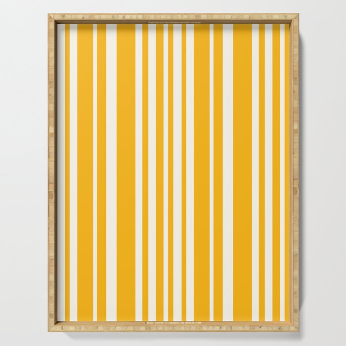 Classic Stripes XLV - Golden Yellow Serving Tray Gallery Image 1