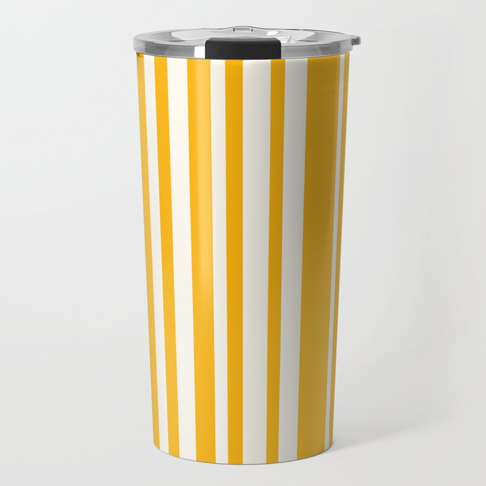 Classic Stripes XLV - Golden Yellow Travel Mug Gallery Image 1