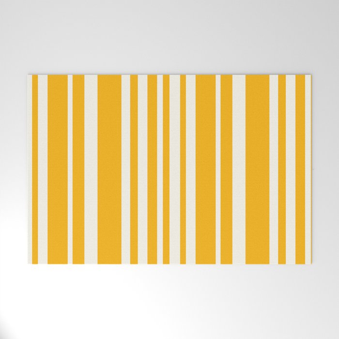 Classic Stripes XLV - Golden Yellow Welcome Mat Gallery Image 1