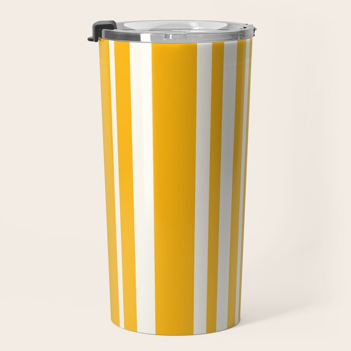 Classic Stripes XLV - Golden Yellow Travel Mug Gallery Image 3