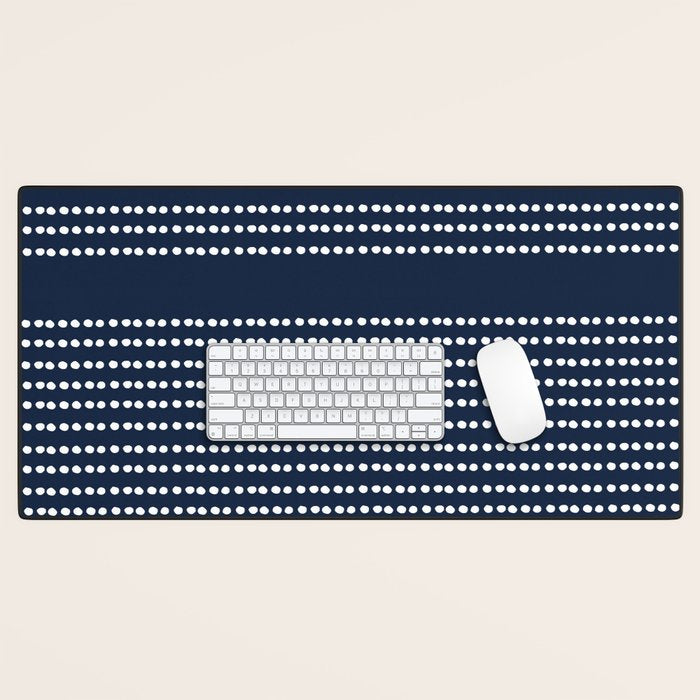 Spotted, African Pattern in Blue and White Desk Mat Gallery Image 1