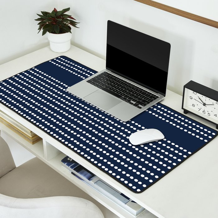 Spotted, African Pattern in Blue and White Desk Mat Gallery Image 2