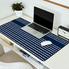 Spotted, African Pattern in Blue and White Desk Mat Gallery Image 2
