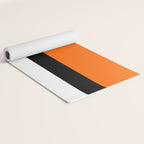 Modern White Black Orange Colorblock Yoga Mat Gallery Image 2