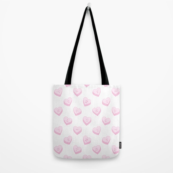 Pink love heart candy pattern Tote Bag Gallery Image 2