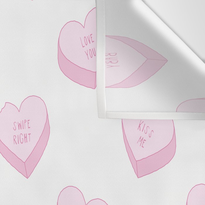 Pink love heart candy pattern Wall Tapestry Gallery Image 3