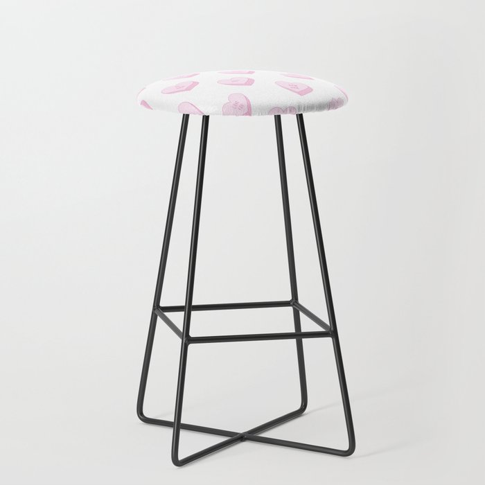 Pink love heart candy pattern Stool Gallery Image 1