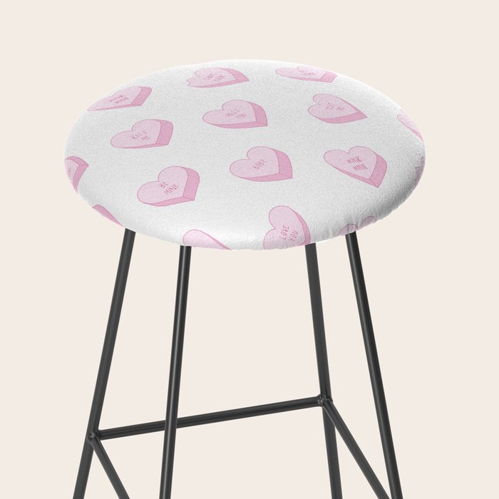 Pink love heart candy pattern Stool Gallery Image 2