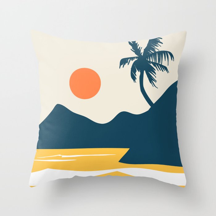 Retro Landscape 02B Throw Pillow Gallery Image 6