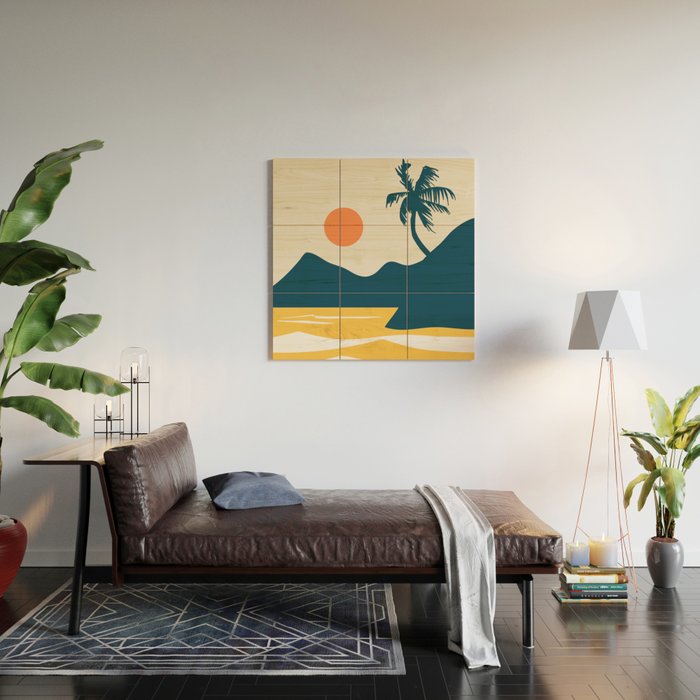 Retro Landscape 02B Wood Wall Art Gallery Image 2