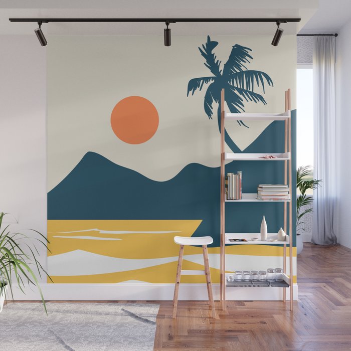 Retro Landscape 02B Wall Mural Gallery Image 1