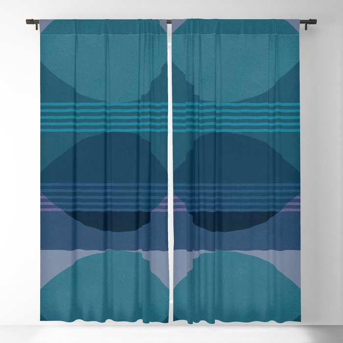 Abstraction_BLUE_LANDSCAPE_MOONLIGHT_NATURE_POP_ART_)521A Window Curtain Gallery Image 5