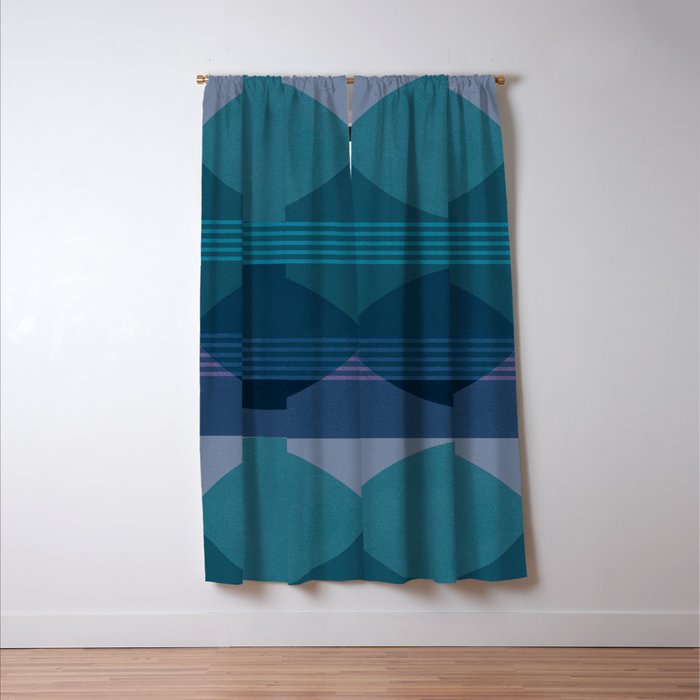 Abstraction_BLUE_LANDSCAPE_MOONLIGHT_NATURE_POP_ART_)521A Window Curtain Gallery Image 3