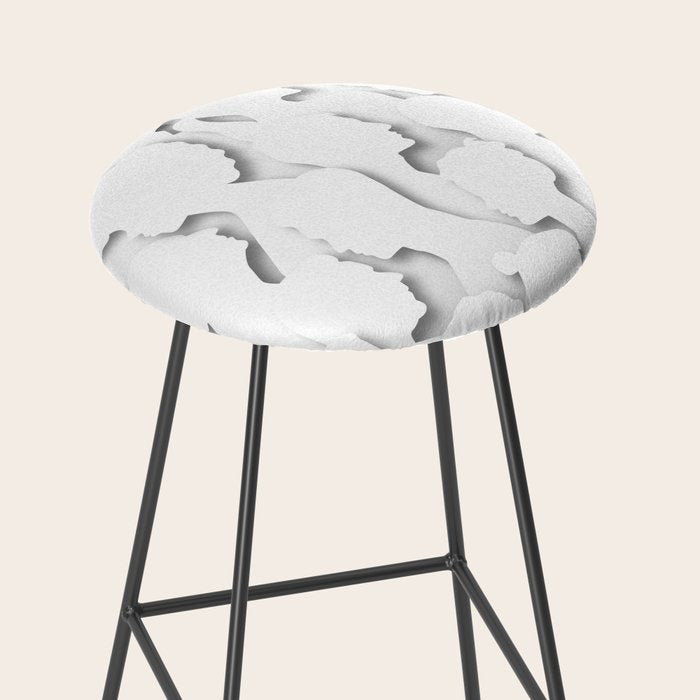 Diverse people paper cut crowd pattern Stool Gallery Image 2