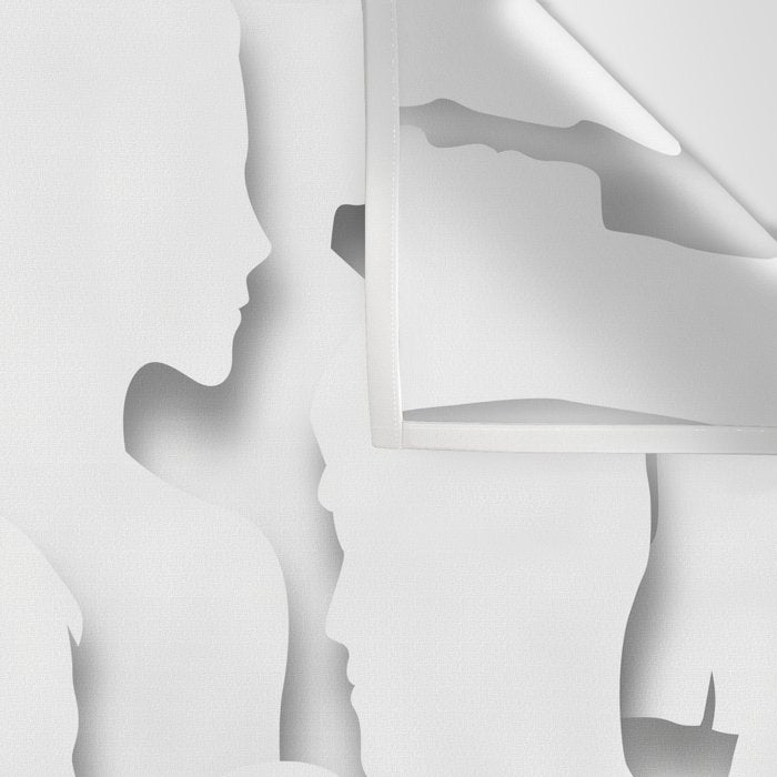 Diverse people paper cut crowd pattern Wall Tapestry Gallery Image 3