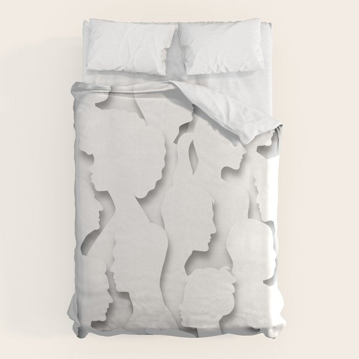 Diverse people paper cut crowd pattern Duvet Cover Gallery Image 1