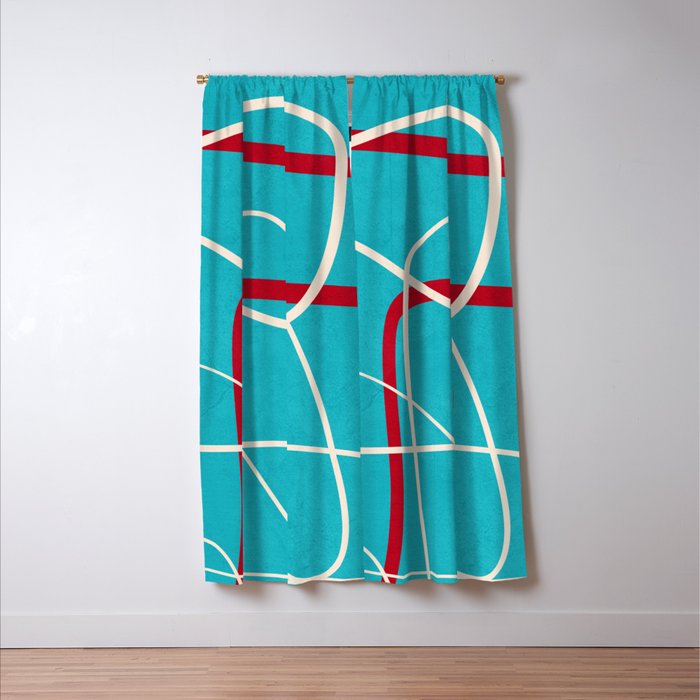 Minimalist Line Art 4 Window Curtain Gallery Image 3
