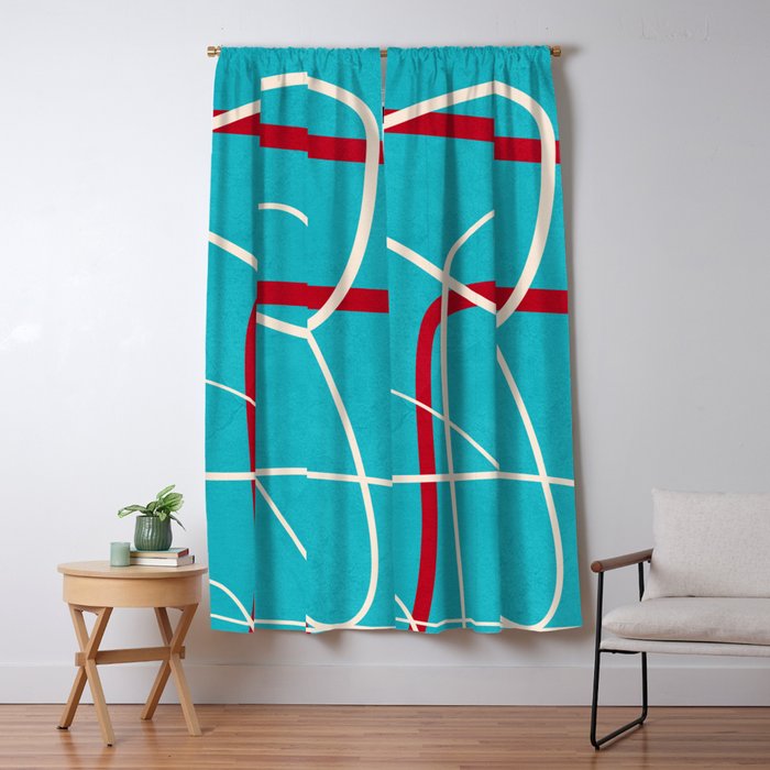 Minimalist Line Art 4 Window Curtain Gallery Image 1