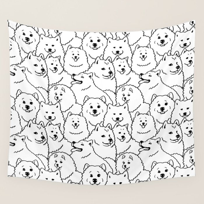 Oh Samoyed Wall Tapestry Gallery Image 4