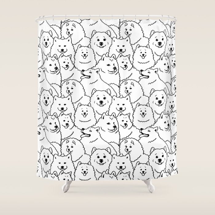 Oh Samoyed Shower Curtain Gallery Image 1
