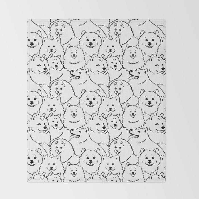 Oh Samoyed Throw Blanket Gallery Image 2