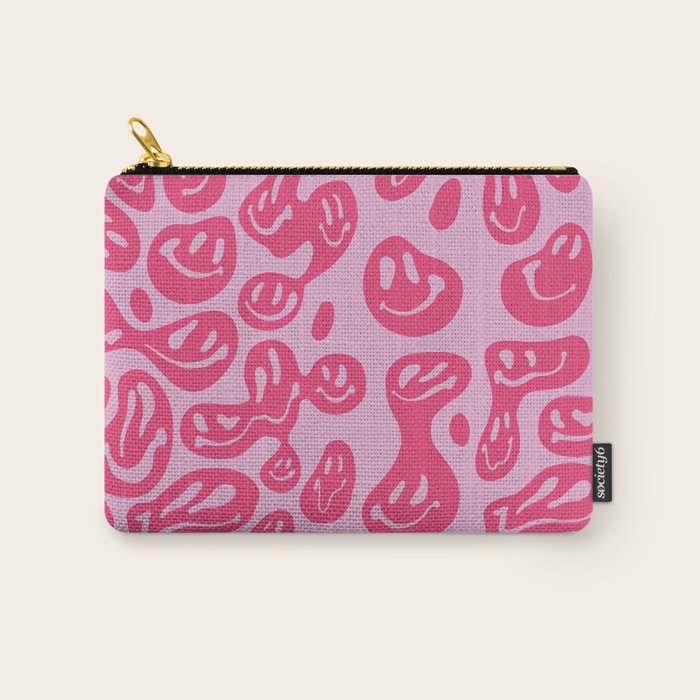 Hot Pink Dripping Smiley Carry All Pouch Gallery Image 1