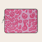 Hot Pink Dripping Smiley Laptop Sleeve Gallery Image 1