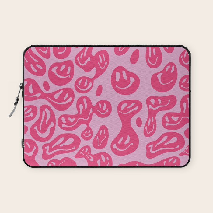 Hot Pink Dripping Smiley Laptop Sleeve Gallery Image 1