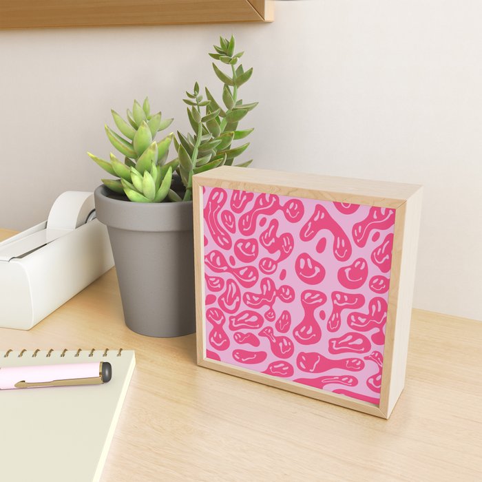 Hot Pink Dripping Smiley Mini Art Print Gallery Image 2