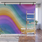 Wavy Stripes XVI - Ombre Rainbow Wall Mural Gallery Image 1