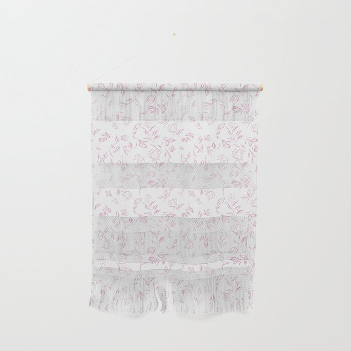 Pink romantic wildflowers Wall Hanging Gallery Image 1