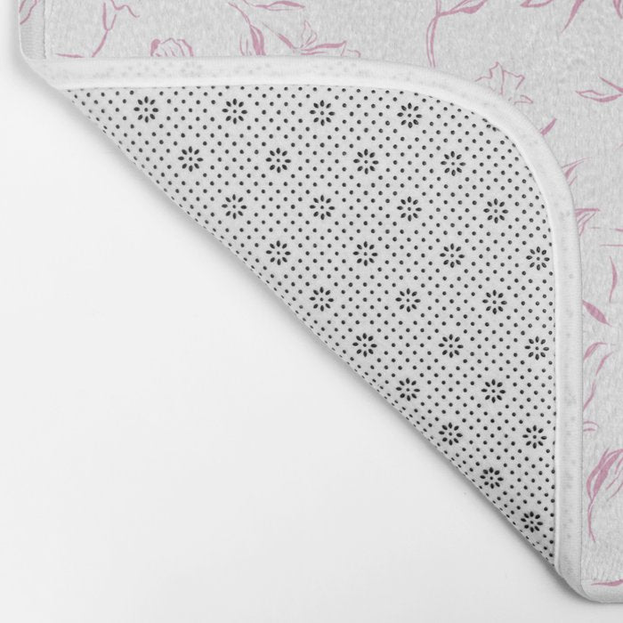Pink romantic wildflowers Bath Mat Gallery Image 2