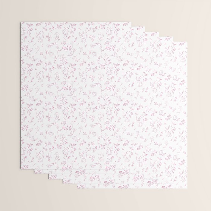 Pink romantic wildflowers Wrapping Paper Gallery Image 3