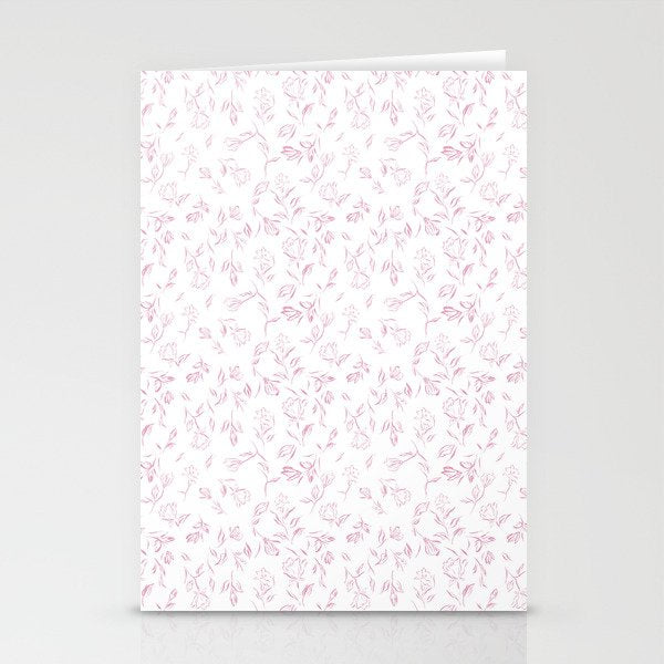 Pink romantic wildflowers Stationery Card Gallery Image 2