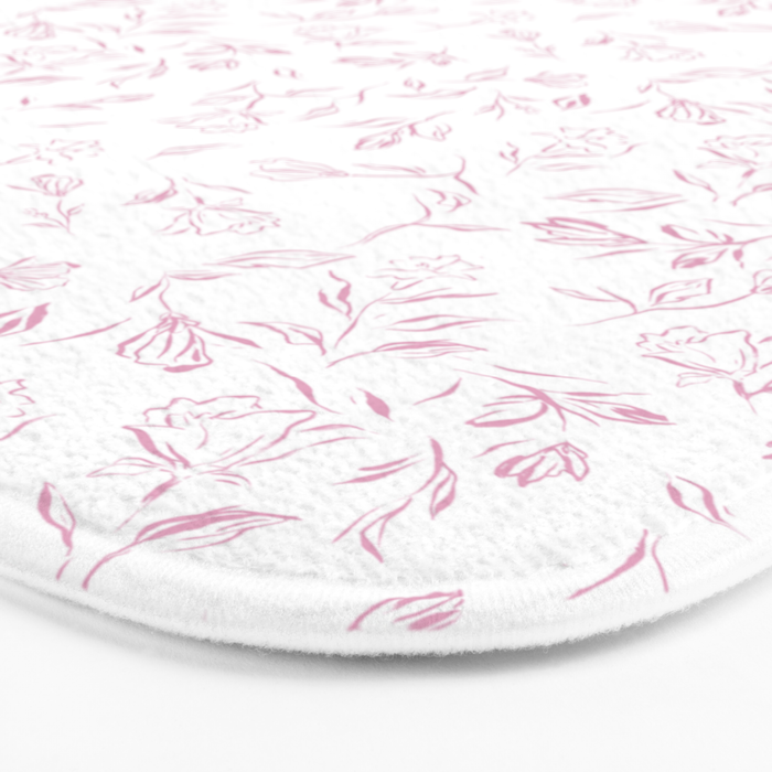 Pink romantic wildflowers Bath Mat Gallery Image 3
