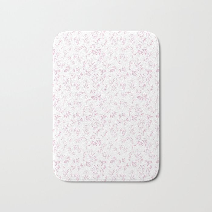 Pink romantic wildflowers Bath Mat Gallery Image 1